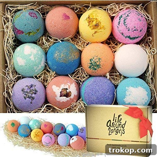 LifeAround2Angels Bath Bombs Gift Set 12 USA made Fizzies, Shea & Coco Butter Dry Skin Moisturize, Perfect for Bubble & Spa Bath. Handmade Birthday Mothers day Gifts idea For Her/Him, wife, girlfriend LifeAround2Angels Bath Bombs Gift Set 12 USA made Fizzies, Shea & Coco Butter Dry Skin Moisturize, Perfect for Bubble & Spa Bath. Handmade Birthday Mothers day Gifts idea For Her/Him, wife, girlfriend