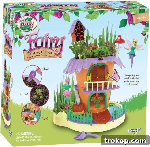 My Fairy Garden Light Garden - Grow Your Own Garden and Play - Ages 4+ My Fairy Garden — Nature Cottage Toy Figurine and Plant Kit for gifts for girls