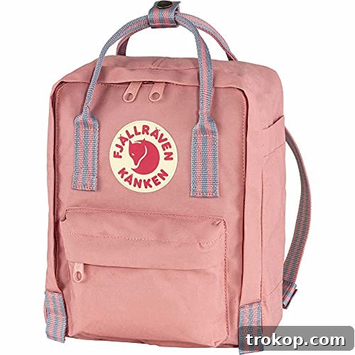 Fjallraven Women's Kanken Mini Backpack, Pink/Long Stripes, One Size img 43843 50