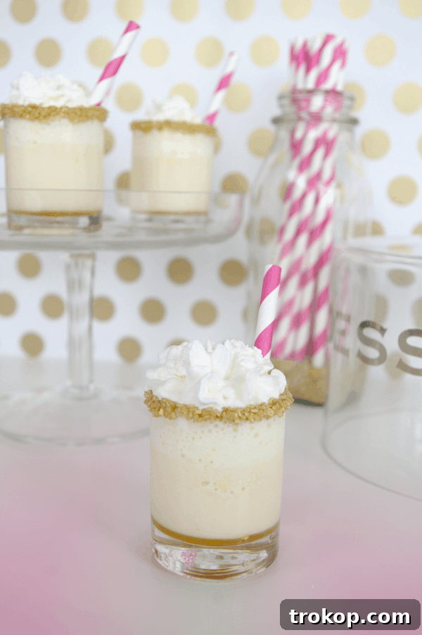 IMGP7924 Salted Caramel Milkshake Shots with gold sprinkles and elegant presentation