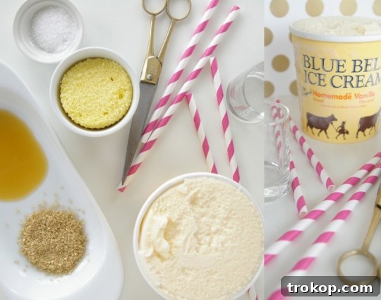 cake shots Individual Salted Caramel Ice Cream Cake Shots garnished with whipped cream