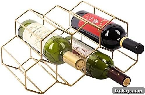 33 Heartfelt Gifts Your Best Friend Deserves 22 Urban Deco Small Gold Wine Rack, 9 Bottle Holder Countertop