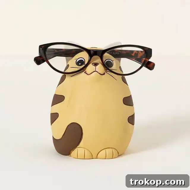 33 Heartfelt Gifts Your Best Friend Deserves 27 Ceramic Cat Eyeglass Holder, cute and practical gift for cat lovers