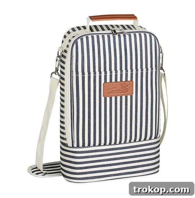 33 Heartfelt Gifts Your Best Friend Deserves 28 Striped insulated wine tote backpack, perfect for picnics