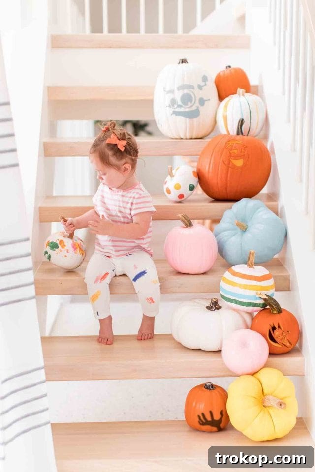 Halloween themed pumpkin carvings