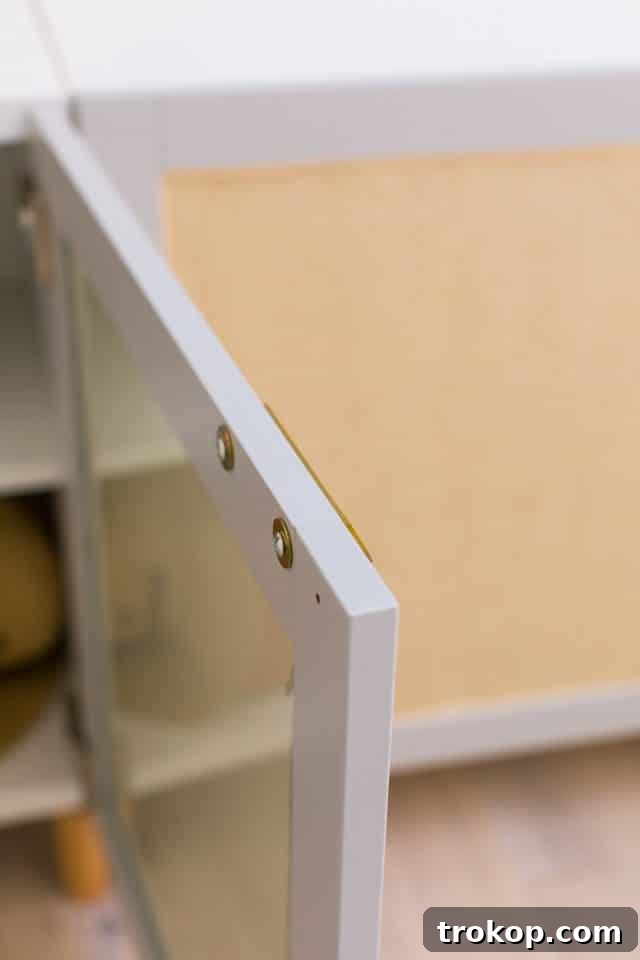 How to make Easy DIY IKEA TV Stand - attaching handles