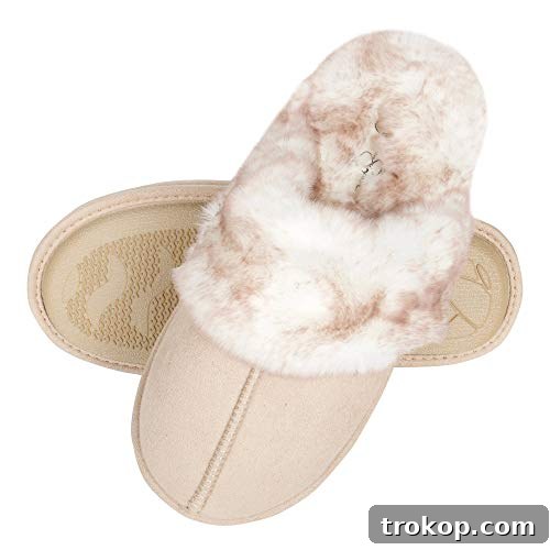 Jessica Simpson Women's Comfy Faux Fur House Slipper Scuff Memory Foam Slip on Anti-Skid Sole, Ivory, X-Large Jessica Simpson Women's Comfy Faux Fur House Slipper Scuff Memory Foam Slip on Anti-Skid Sole, Ivory, X-Large