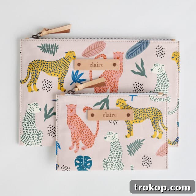 47 Unique Gift Ideas for Women for Every Occasion 10 Cheetah Tropical Catch All Pouch Set
