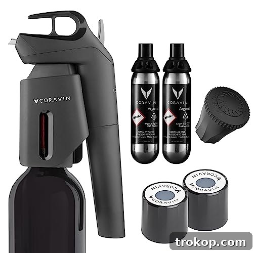 Coravin Timeless Three Plus Wine Preservation System - Preserve Wine for Years - Oprah's Favorite Things 2022 - By-the-Glass Wine Saver - With 2 Argon Gas Capsules & Wine Aerator - Black Coravin Timeless Three Plus Wine Preservation System - Preserve Wine for Years - Oprah's Favorite Things 2022 - By-the-Glass Wine Saver - With 2 Argon Gas Capsules & Wine Aerator - Black