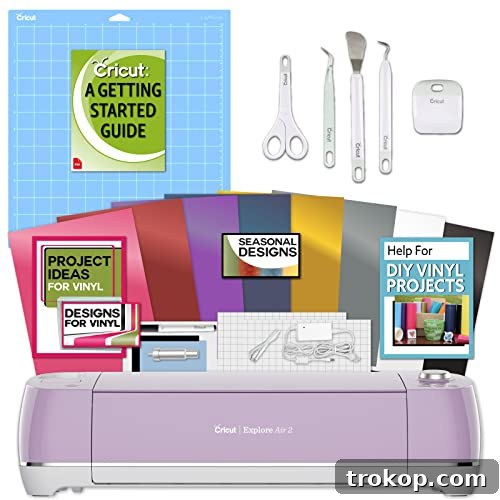 Cricut Explore Air 2 Lilac Machine Bundle - Beginner Guide, Tool Kit, Vinyl Pack, Designs & Project Inspiration Cricut Explore Air 2 Lilac Machine Bundle - Beginner Guide, Tool Kit, Vinyl Pack, Designs & Project Inspiration