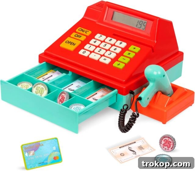 48 Irresistible Toys That Kids Will Love 11 Battat Toy Cash Register for Kids, an interactive pretend play toy.