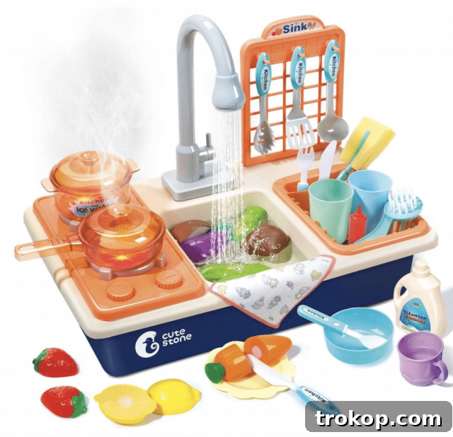 48 Irresistible Toys That Kids Will Love 19 Kids play kitchen sink set that actually dispenses water, for realistic pretend play.