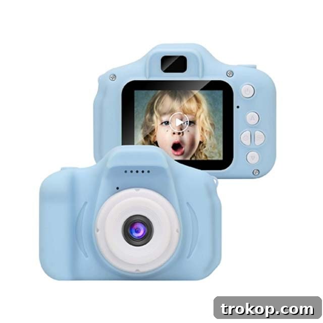 48 Irresistible Toys That Kids Will Love 4 Durable and easy-to-use kids digital camera, perfect for young aspiring filmmakers.