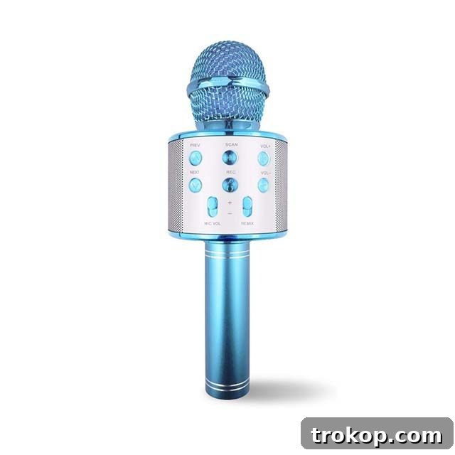 48 Irresistible Toys That Kids Will Love 9 Bluetooth karaoke microphone, perfect for little performers and family fun.