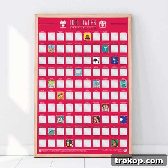 30 Couples Gifts for Unforgettable Shared Moments 11 photo of 100 dates scratch off poster perfect gifts for couples