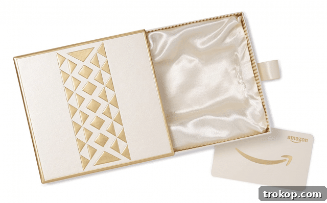 30 Couples Gifts for Unforgettable Shared Moments 32 a white and gold amazon gift box with gift card idea