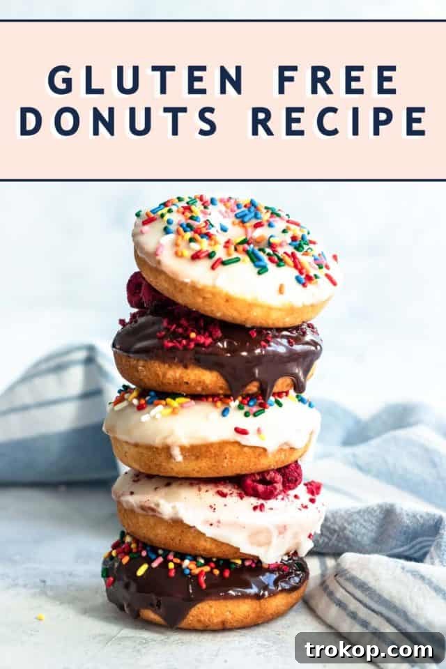 Close-up of vanilla and chocolate-sprinkled gluten-free donuts, highlighting the perfect glaze and decorative toppings, by top Houston lifestyle blogger Ashley Rose of Sugar & Cloth.