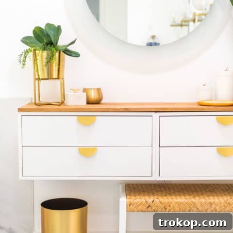 photo of the details on a diy dressing table