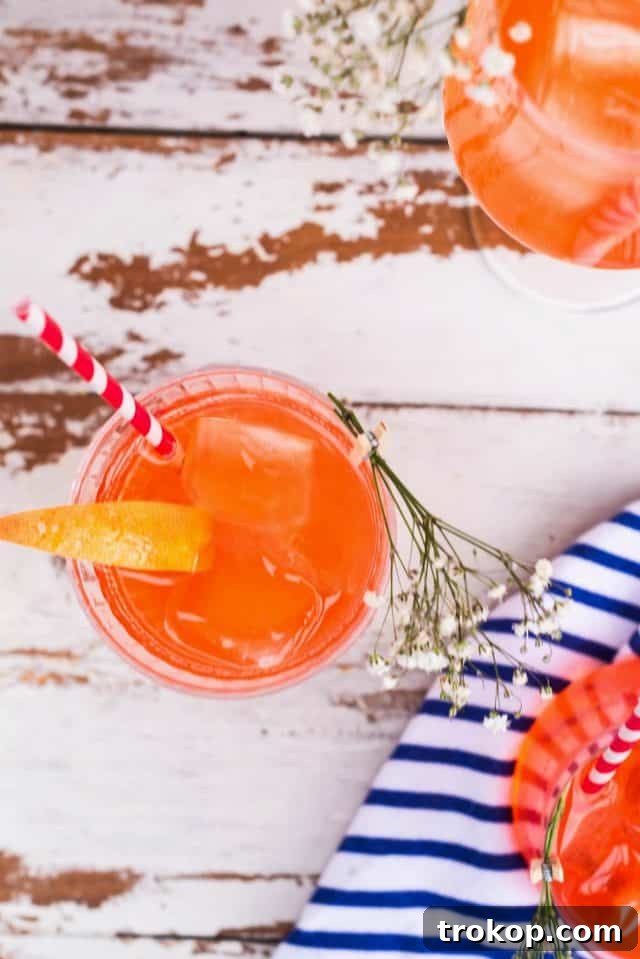 Classic Italian happy hour cocktail from above