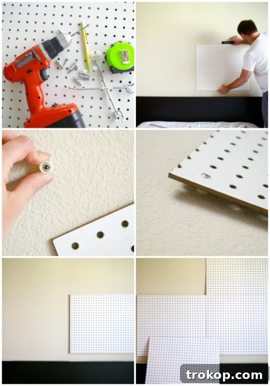 Pegboard Headboard Materials and Tools List