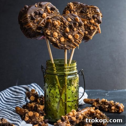Chocolate and caramel dipped gourmet snacks by Sugar & Cloth