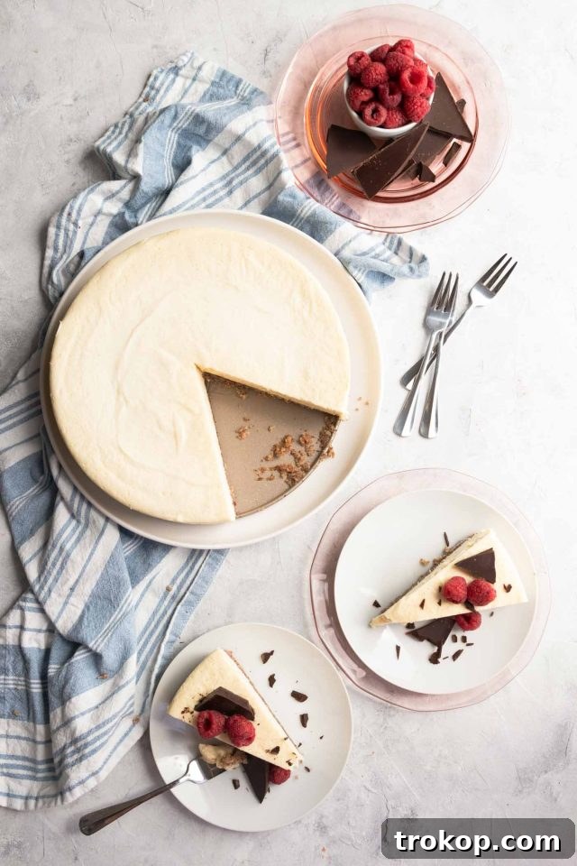 A close-up of a low carb cheesecake, demonstrating the crucial cooling process.