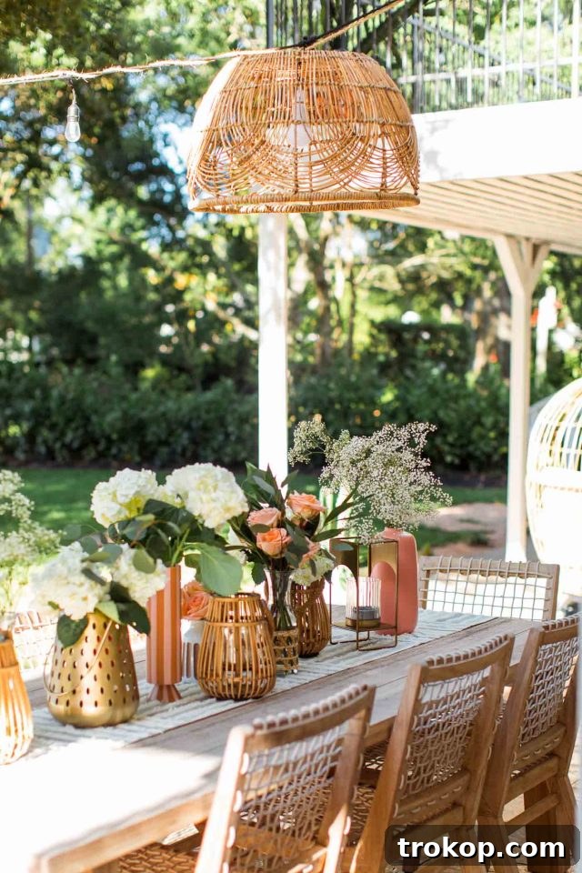 Light Up Your Patio: Cordless DIY Kit 7 The finished DIY battery-operated outdoor light illuminating the patio.