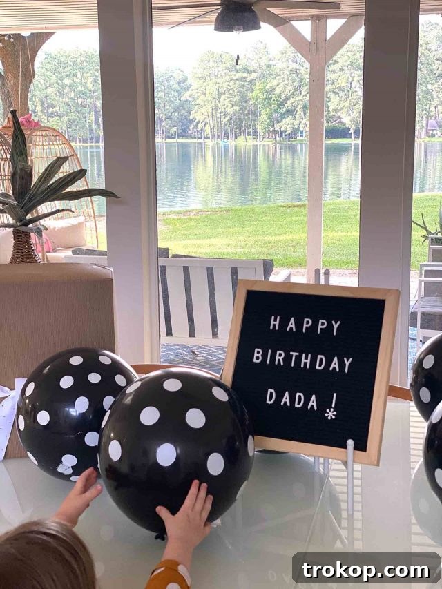 The Weekly Edit: Jared's Birthday Celebration 3 photo of a happy birthday daddy sign decorated with balloons for a celebration