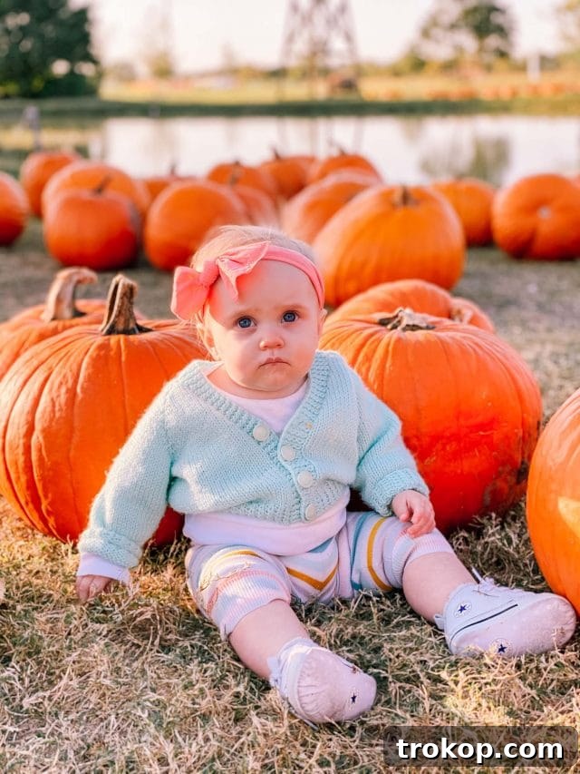 Luca observing the pumpkin patch with her characteristic 'judgey' look