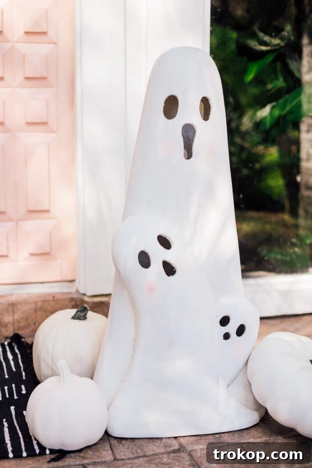 Boo-tiful Door Decor Cute Halloween Candy and Ghosts 3 halloween ghost decorations with a pink door
