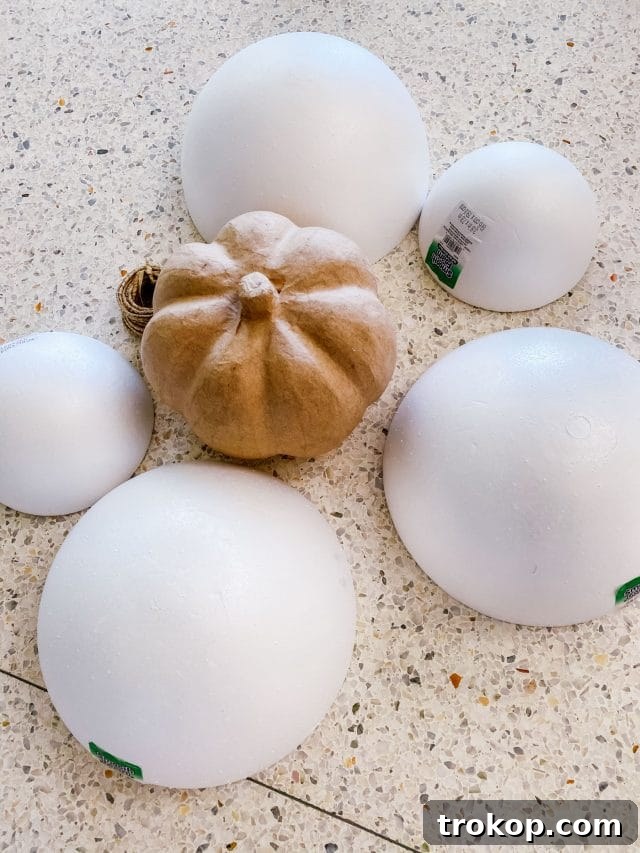 Boo-tiful Door Decor Cute Halloween Candy and Ghosts 6 foam balls and kraft paper pumpkin for crafting