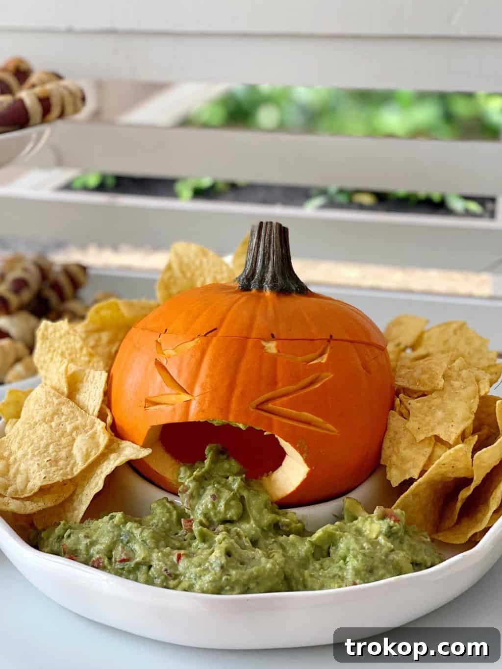 Close-up of a festive Halloween drink, a blood orange margarita
