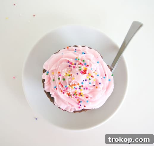 Platter of elegant Ice Cream Cupcakes with Chocolate Liners.