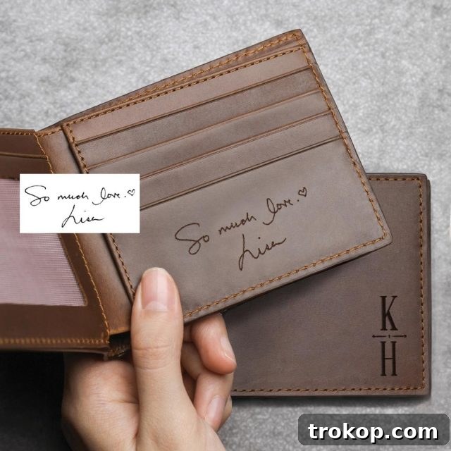 Handwriting Leather Wallet