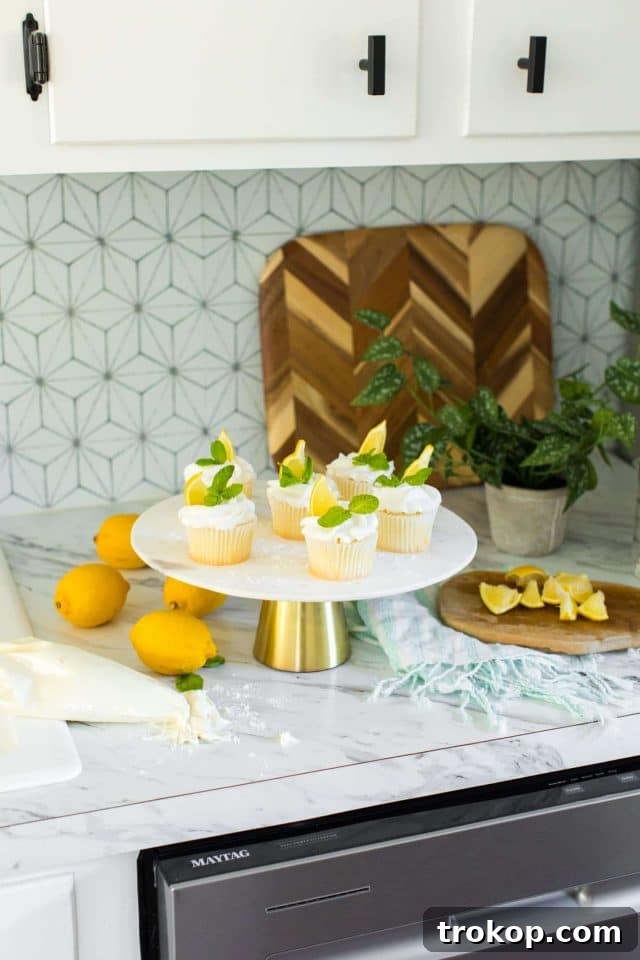 Tangy Lemon Cupcakes with Zesty Citrus Frosting 2 photo of an easy lemon cupcakes recipe by top Houston lifestyle blogger Ashley Rose of Sugar & Cloth