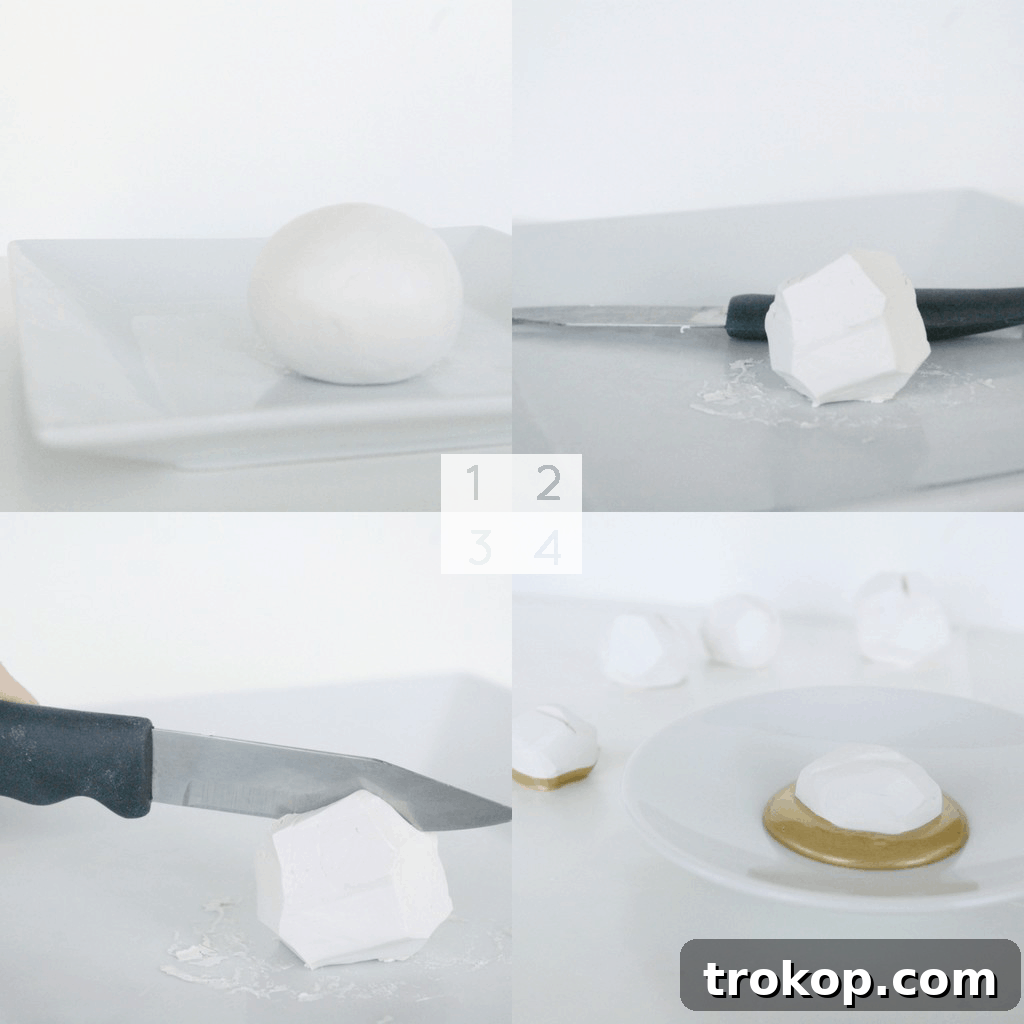 Materials laid out for making DIY geometric place card holders
