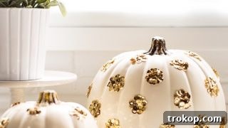 DIY Sequin Polka Dot Pumpkin
