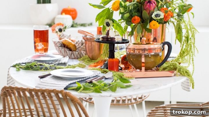 A Sophisticated Halloween Dinner Table Setting