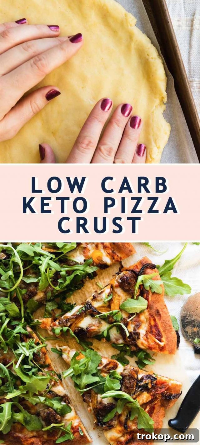 The Perfect Keto Pizza Crust 9 A clear photo of the keto pizza crust recipe card, detailing ingredients and instructions for easy reference.