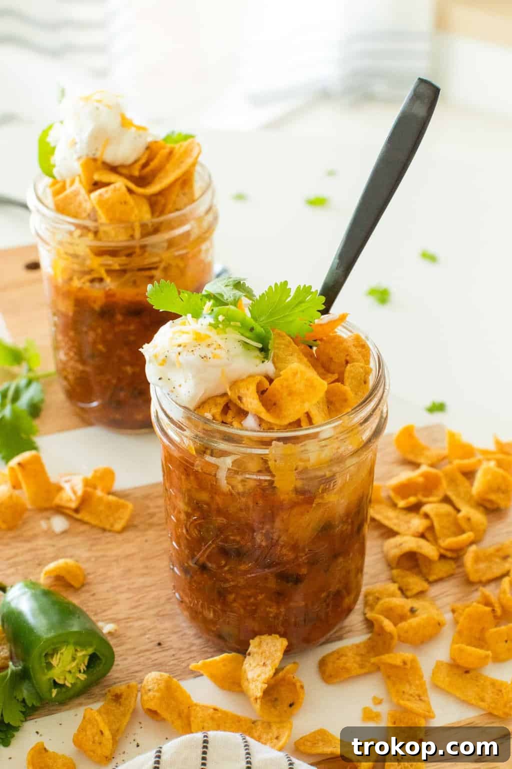 On-the-Go Frito Pie Jars 3 photo of a walking taco frito pie mason jar by top Houston lifestyle blogger Ashley Rose of Sugar & Cloth