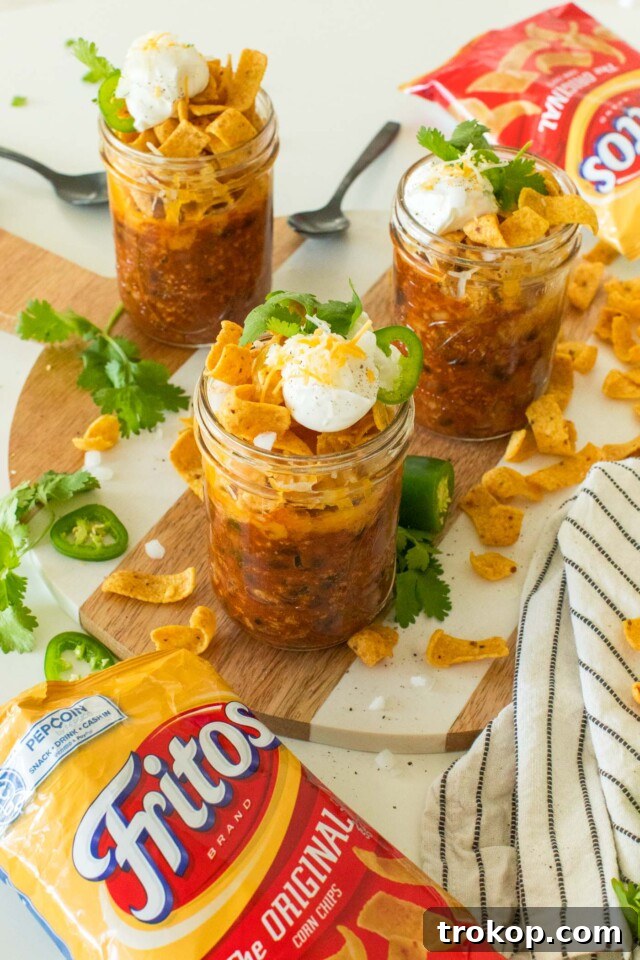 On-the-Go Frito Pie Jars 8 Frito Pie Appetizer