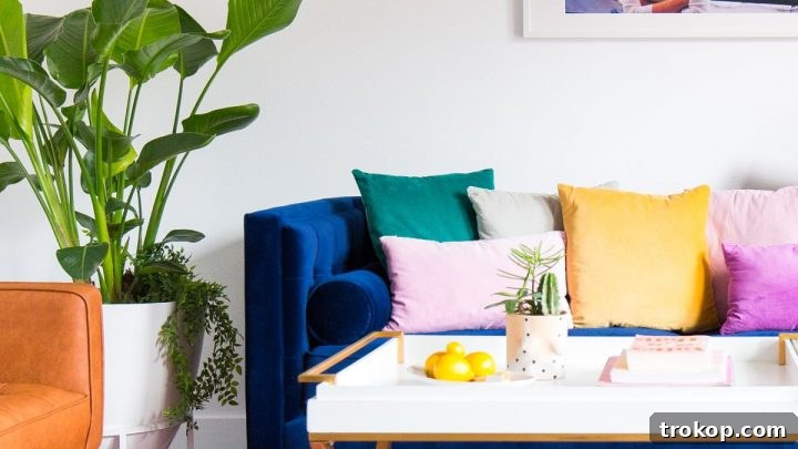 A bright living room with perfect white wall paint