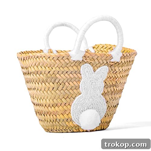 Personalized Easter Basket - Handmade Bunny Baskets with Custom Name, Cute Rabbit and Colorful Pompoms for Kids - Perfect for Easter Egg Hunt, Storage Candies, Spring Birthdays and Baby Showers Personalized Easter Basket - Handmade Bunny Baskets with Custom Name, Cute Rabbit and Colorful Pompoms for Kids