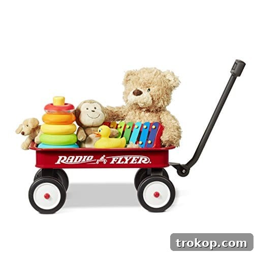 Radio Flyer My 1st Wagon, Red Wagon Toy Radio Flyer My 1st Wagon, Red Wagon Toy, transformed into a large creative Easter Basket.