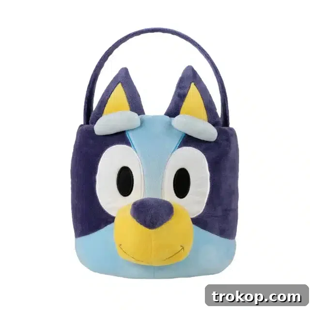 Fun and Festive Easter Baskets for Kids 22 Bluey Easter Plush Basket, featuring everyone's favorite Aussie pup for collecting eggs and treats.