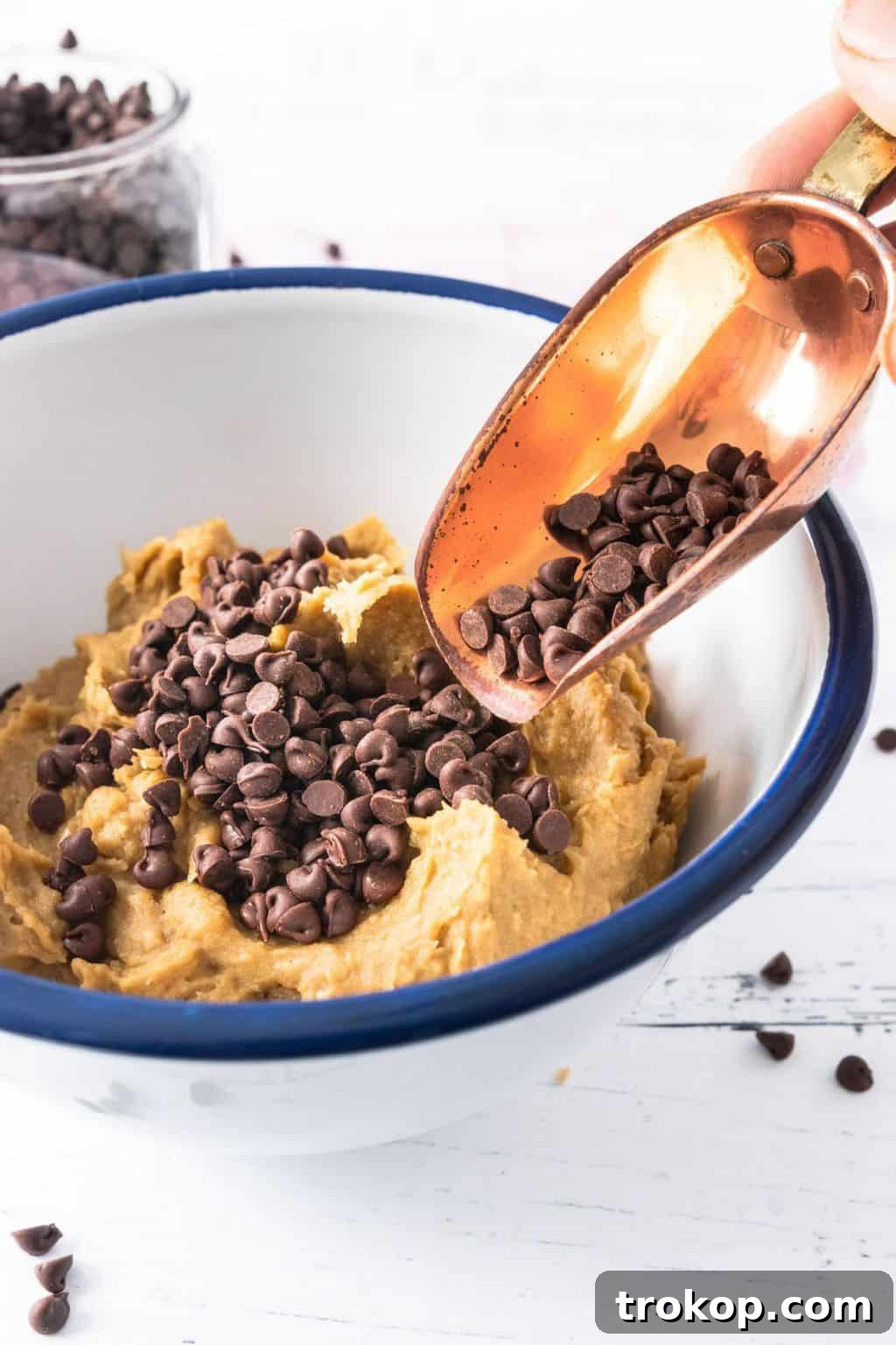 Chickpea Cookie Dough with Chocolate chips by Sugar and Cloth