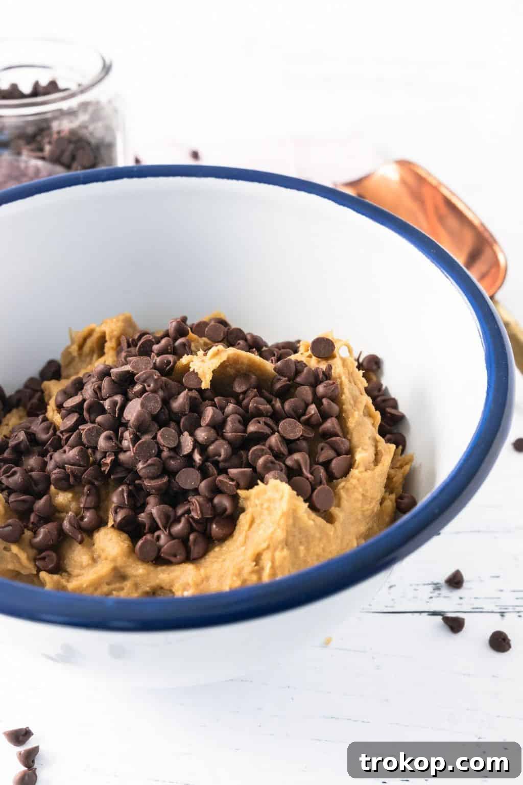 Chickpea Cookie Dough with Chocolate chips by Sugar and Cloth