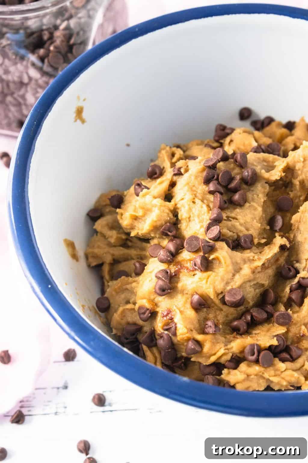 Mixed Chickpea Cookie Dough with Chocolate chips by Sugar and Cloth