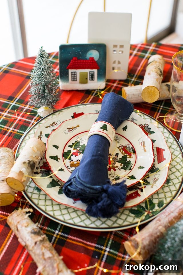 A captivating photo of a classic vintage Christmas setup, rich in nostalgic charm, by Ashley Rose of Sugar & Cloth