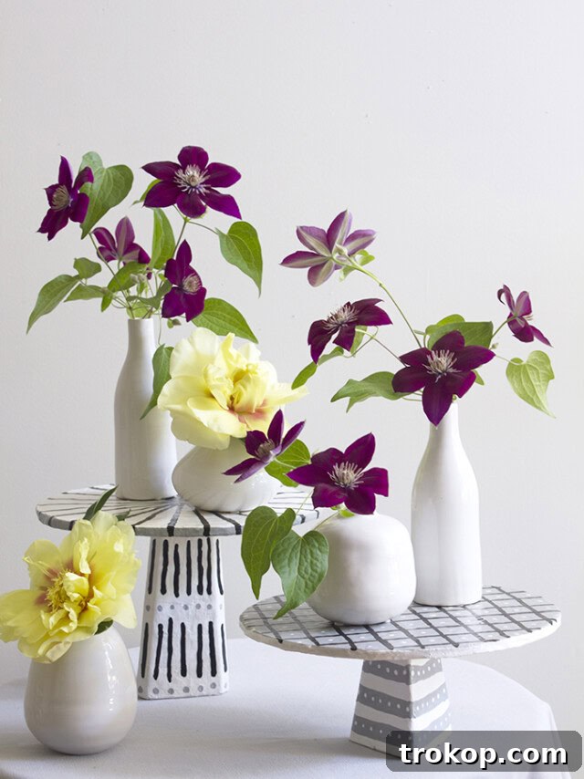 DIY papier mâché cake stand as the perfect diy plant stand idea